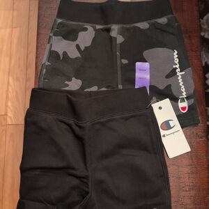 Champion 2pk Black and Black Camo Shorts Versatile Bottoms